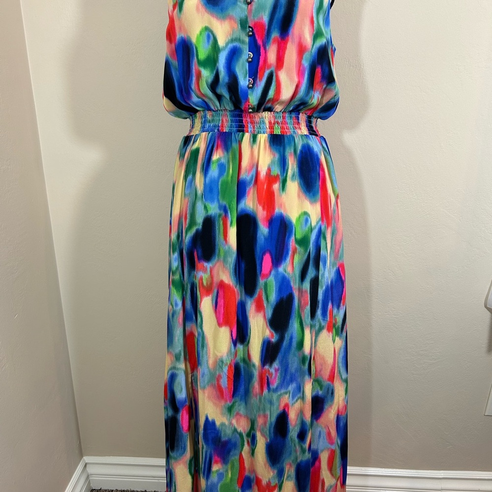 Maeve Multicolor Abstract Maxi Dress - Picture 3 of 16